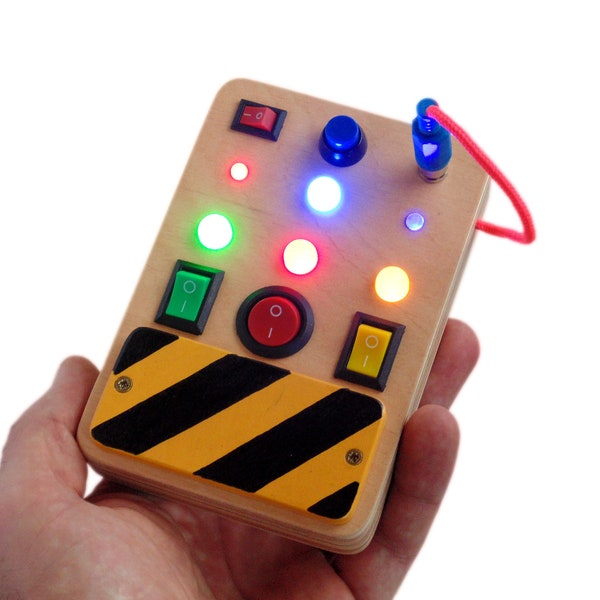 LED light Busy board for baby Personalized activity board Switch box Spaceship control panel Montessori Wooden toy Activity board for boy