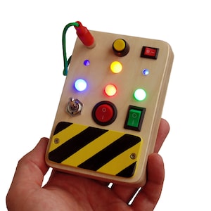 Light switch toy Busy board for toddler Personalized activity board Switch box Spaceship control panel Montessori toy Activity board for boy