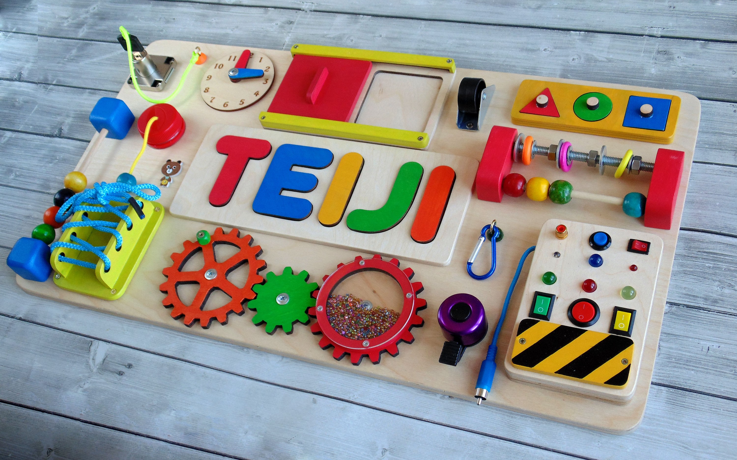 Personalized Toddler Busy Board Montessori toy for Baby girl Etsy