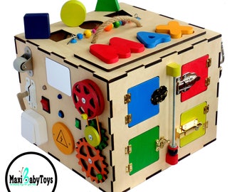 Personalized baby Busy board Toddler Activity board Montessori toy Busy box Latch board Sensory board baby Name puzzle 1st birthday gift toy