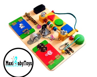 Travel Busy Board Mini sensory board Montessori Baby sensory board toddler activity board Busy toddler toy Shape sorter Baby travel toy