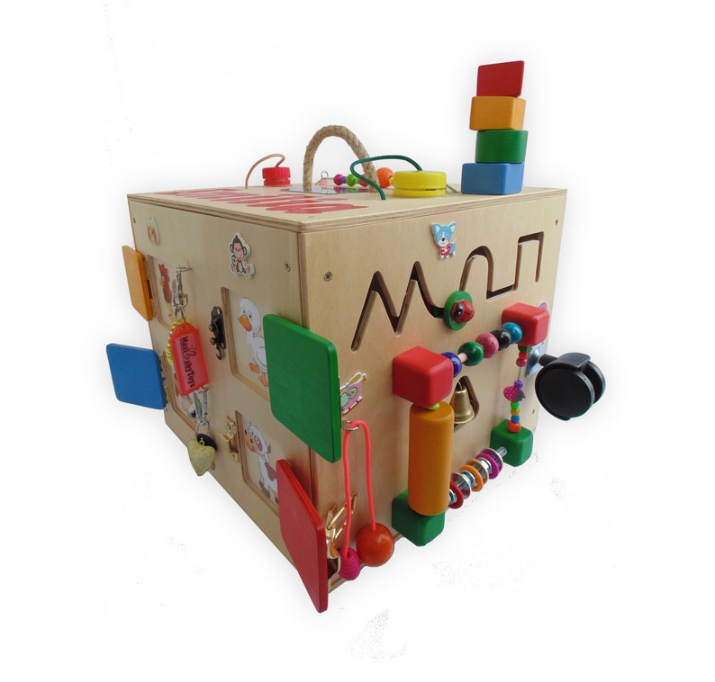 Customized Toddler Busy Box Baby Busy Board Wooden Toy Etsy