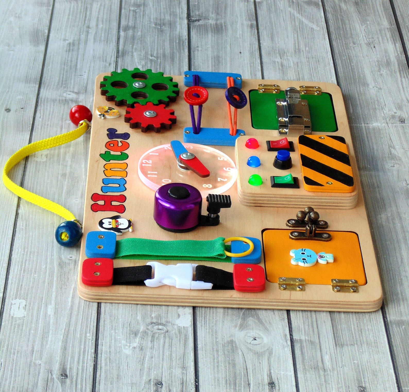 Personalized toddler Busy Board baby Montessori toy toddler Etsy