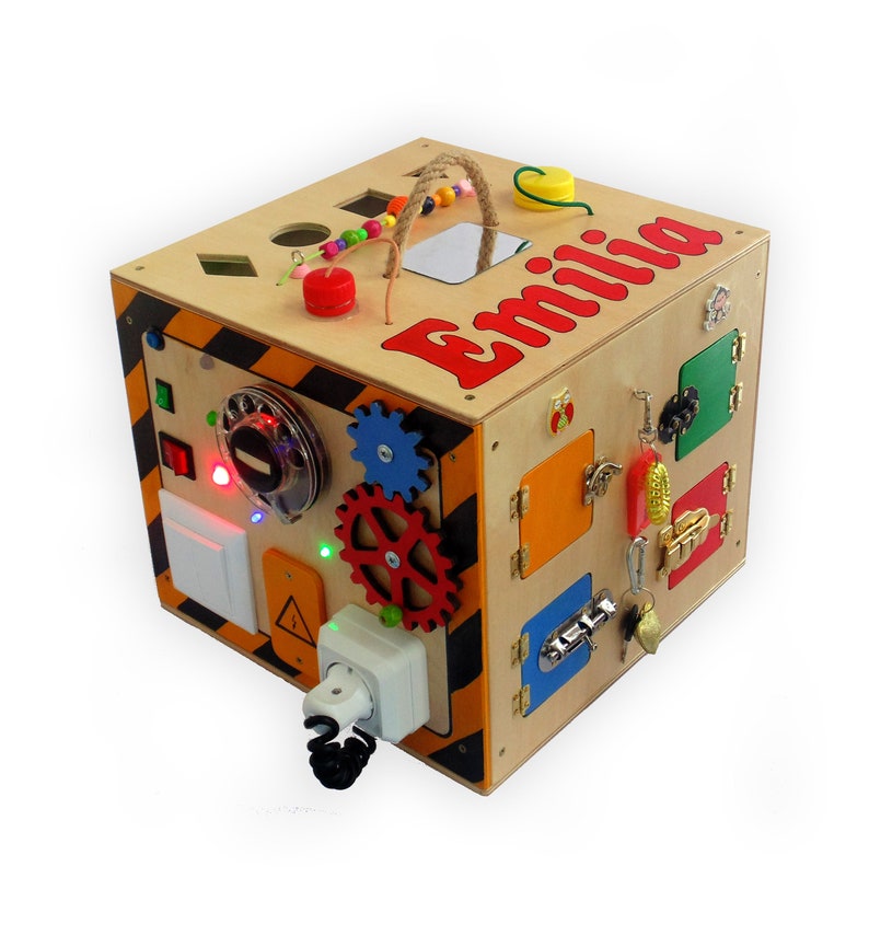 Customized Toddler Busy Box Baby Busy Board Wooden Toy Etsy