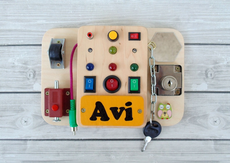 Travel Busy Board With Leds Wooden LED Light Toy Spaceship Etsy