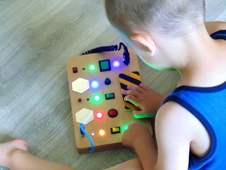 Busy Board for Toddler Custom LED Light Toy Switch Box Kids Etsy