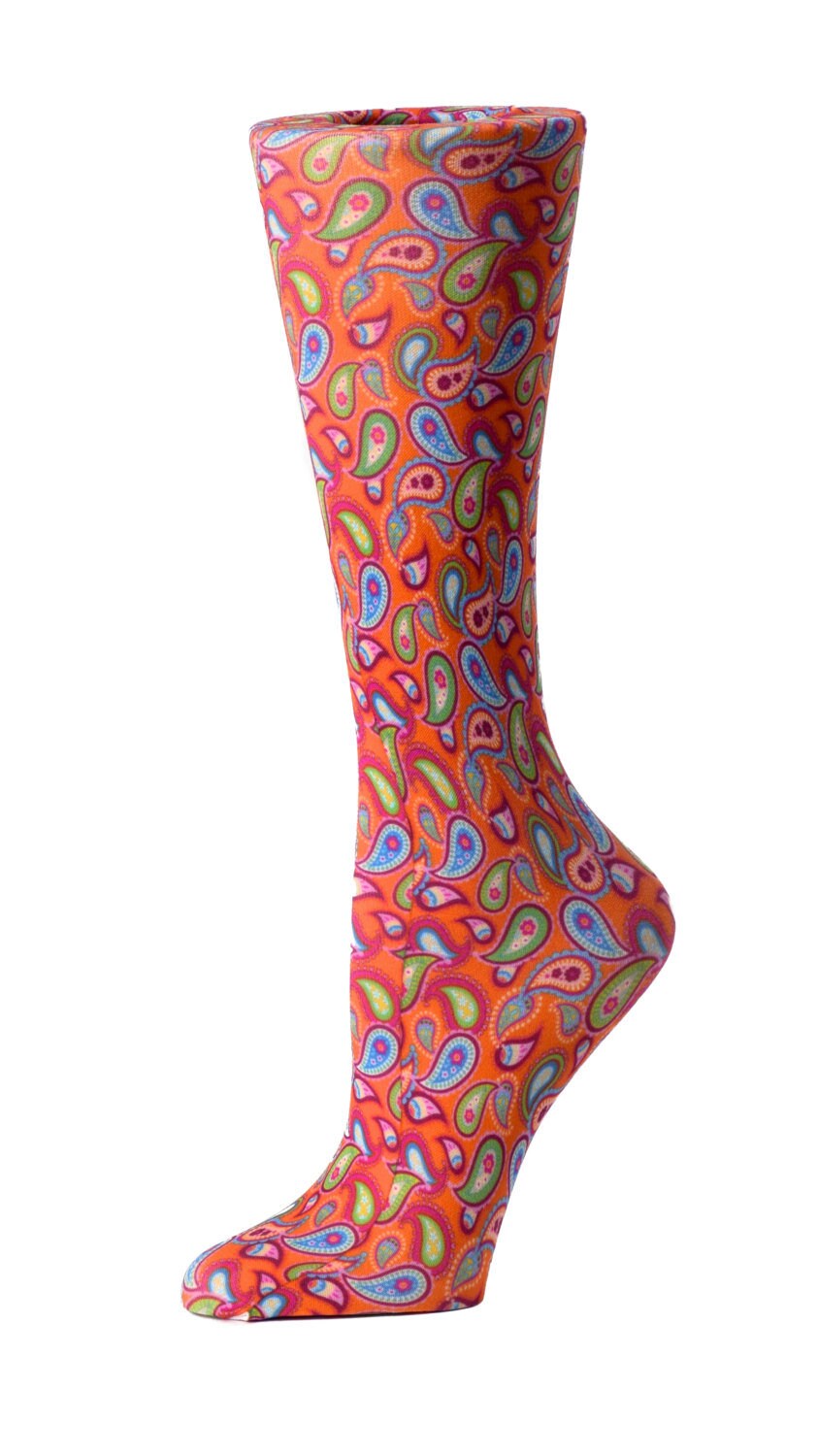 Cutieful Therapeutic Compression Socks Bright Paisley | Etsy