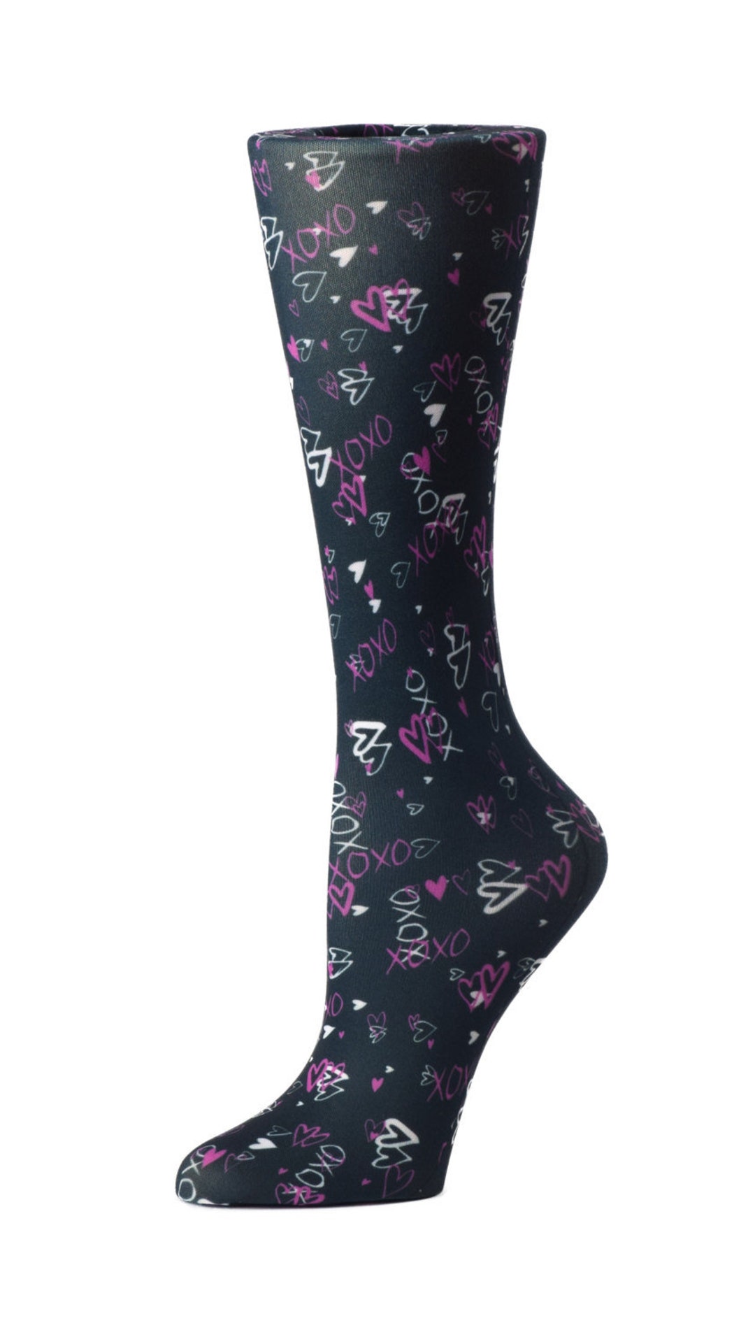 Cutieful Therapeutic Compression Socks Purple Hearts XOXO - Etsy