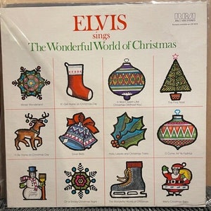 Elvis Presley-&quot;Elvis Sings the Wonderful World of Christmas&quot; vintage vinyl holiday record album