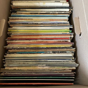 10- Random 12” vintage vinyl Record Albums. Gift for Music Lovers and vinyl collectors.