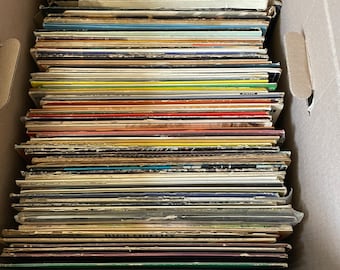 10- Random 12” vintage vinyl Record Albums with free shipping. Gift for Music Lovers and vinyl collectors