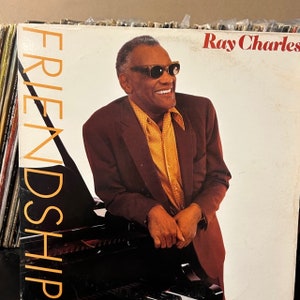 Ray Charles-&quot;Friendship&quot; Vintage vinyl record album.  Merle Haggard, Johnny Cash, Hank Williams Jr