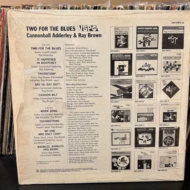 レイ・ブラウンと　キャノンボール・アダレイ Two for the Blues Cannonball Adderley & Ray Brown – Two For The Blues – Vinyl