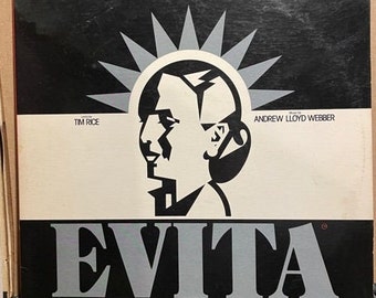 Andrew Lloyd Webber and Tim Rice- "Evita", 33 rpm 12" stage and screen album, Musical soundtrack album, Evita album, Evita vinyl