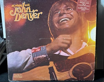 John Denver "An Evening with John Denver" vintage vinyl record album, "Annie's Song" "Rocky Mountain High" "Thank God I'm A Country Boy"