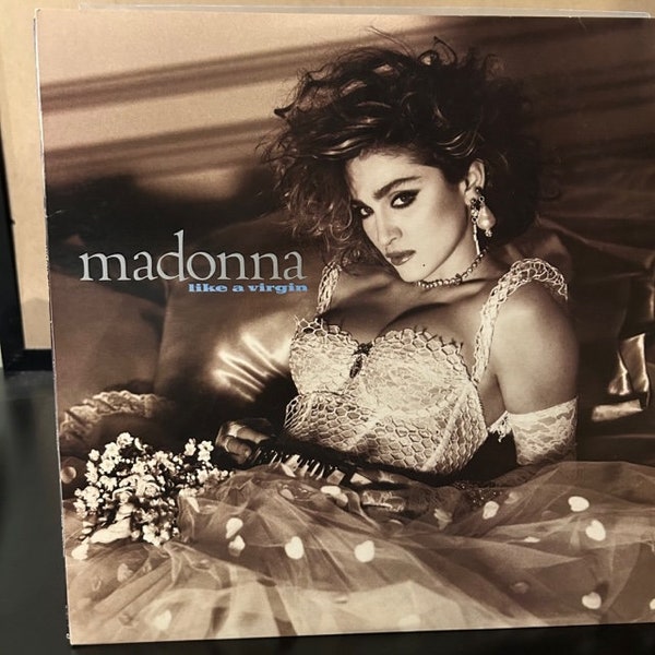 Madonna- "Like a Virgin", 33 rpm 12" pop rock album, 80s music, 80s records, "Material Girl", "Like a Virgin", "Dress You Up"