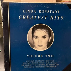 Linda Ronstadt-&quot;Greatest Hits Volume Two&quot; Vintage vinyl record album.  &quot;It&#39;s so Easy&quot;, &quot;Back in the USA&quot;, &quot;Blue Bayou&quot;