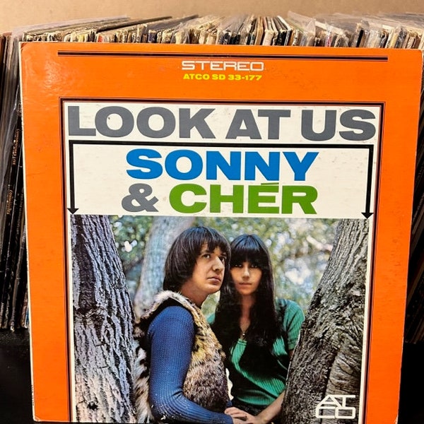 Sonny and Cher-"Look at Us" Vintage vinyl record album.  "I Got You Babe"