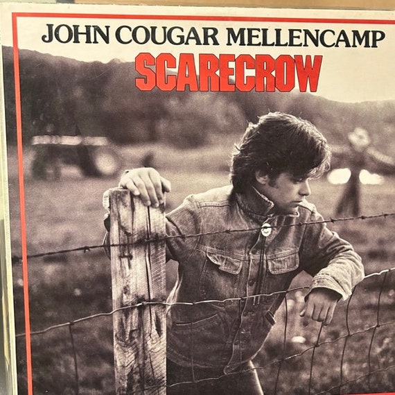 John Cougar Mellencamp vinyl record- "Scarecrow" John Cougar vinyl album, 33 rpm 12" vinyl album, 80s classic rock  Music from the heartland