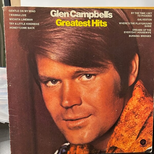 Glen Campbell-"Greatest Hits" Vintage vinyl record album.   "Wichita Lineman"