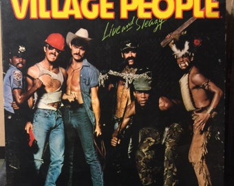 Village People-"Lie and Sleazy" vintage vinyl double record album, "Macho Man", "In the Navy", "YMCA"