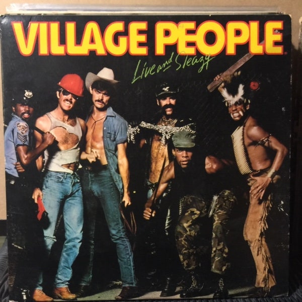 Village People-"Live and Sleazy" vintage vinyl double record album, "Macho Man", "In the Navy", "YMCA"