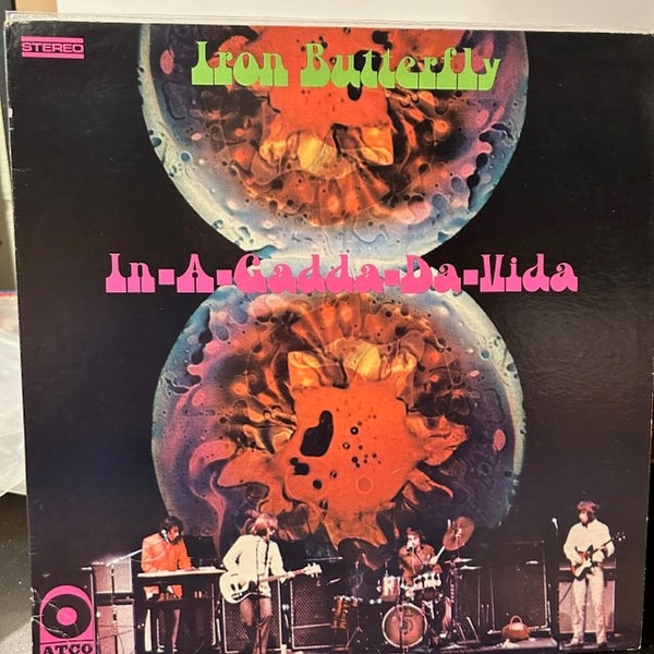 Iron Butterfly Vinyl Record In-A-Gadda-Da-Vida.  12" vinyl record, 33 rpm record, classic rock records, 60's rock, guitar rock,