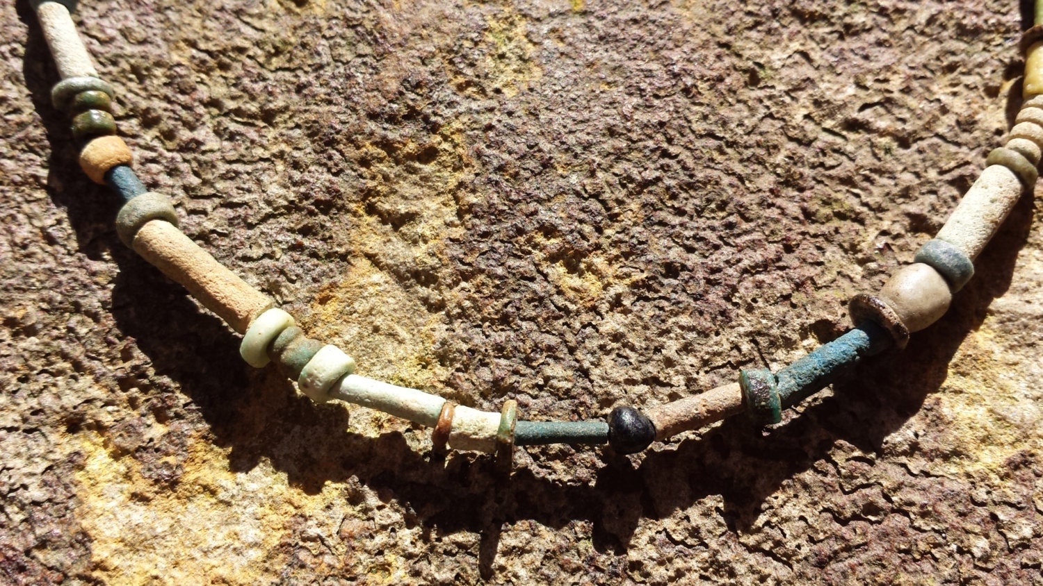 Ancient Egyptian Glass Tomb Beads Necklace 2500 Years Old Etsy