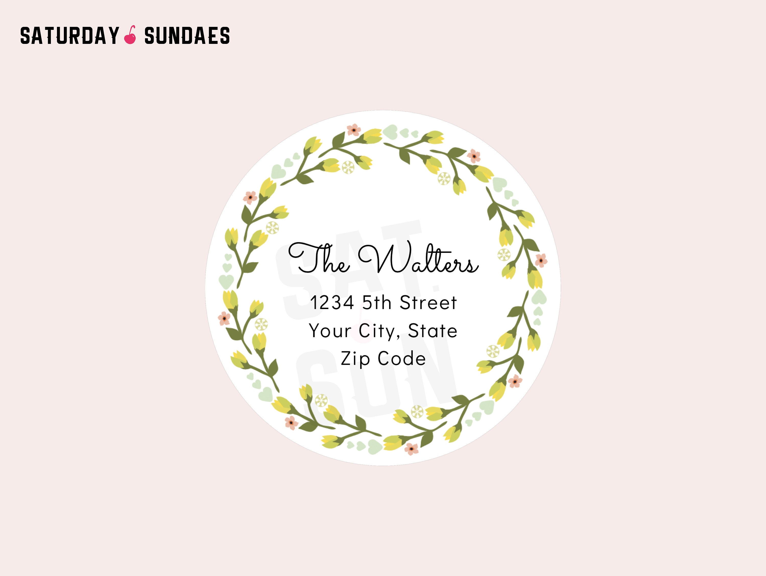 Floral Address Label Etsy