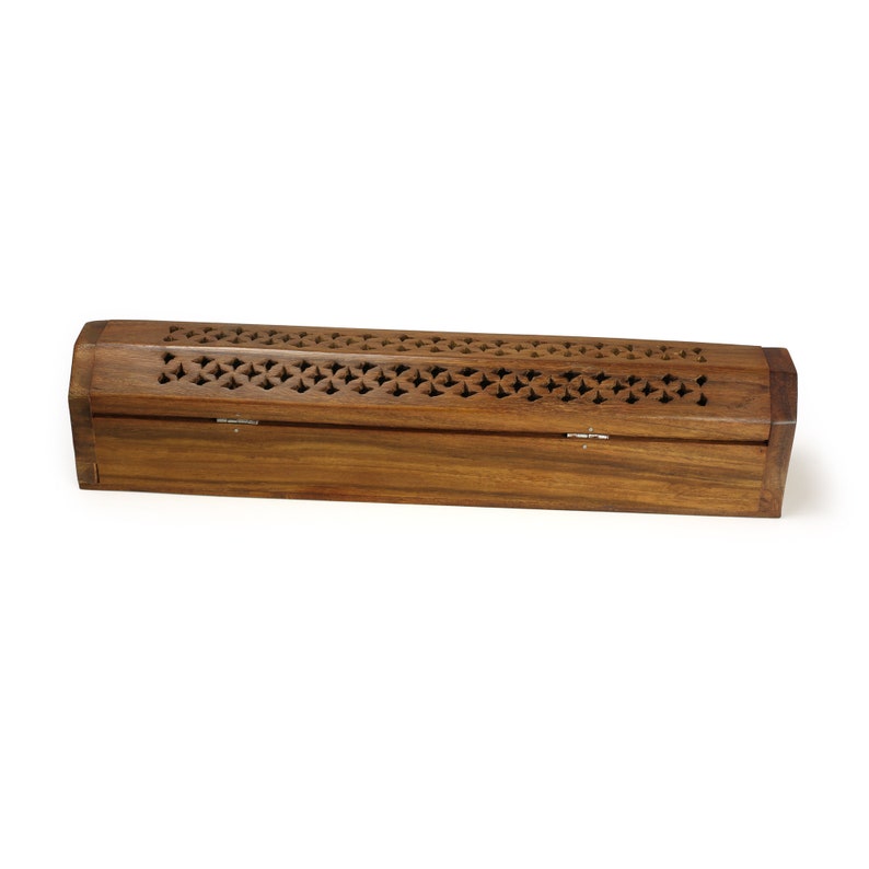 Incense Burner Wooden Box with Storage Decorative Jali Cover image 4