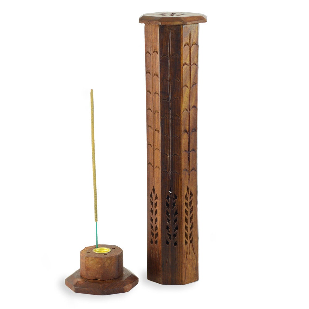 Incense Holder for ConeTraditional Incense Burner Wooden Incense Storage Holder Incense Stick Holder, Size: 9.50