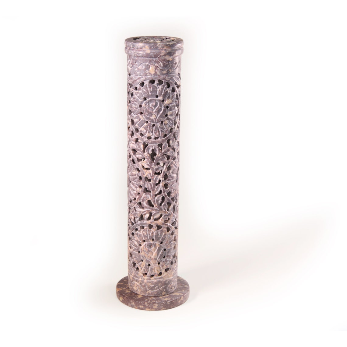 Incense Burner Soapstone Tower Rose Vine Jali Etsy