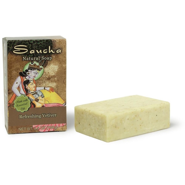 Vetiver Soap Bar Saucha - Natural Refreshing Vetiver - 3.5 oz (100g)