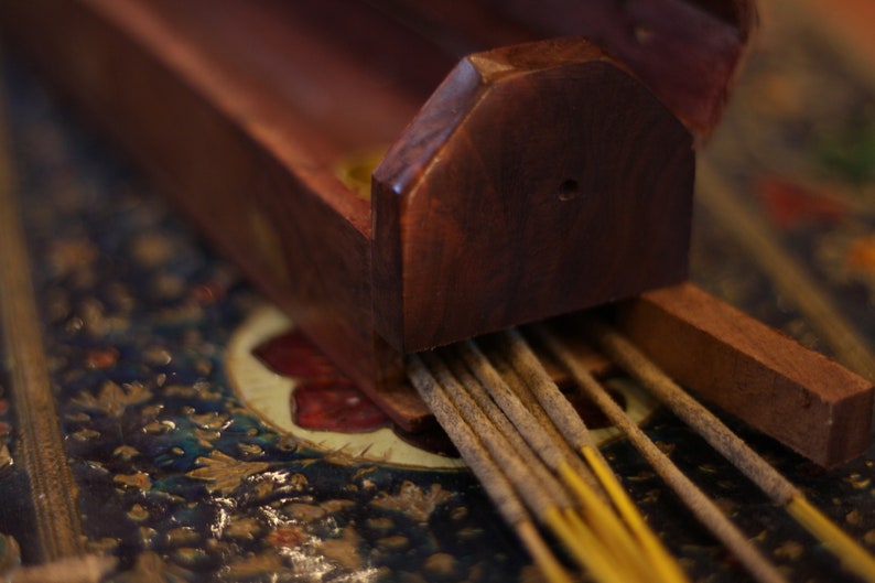 Incense Burner Wooden Box With Storage Decorative Jali Etsy