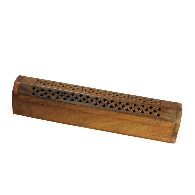 Incense Burner Wooden Box with Storage Decorative Jali Cover image 1
