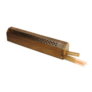 Incense Burner Wooden Box with Storage Decorative Jali Cover image 3