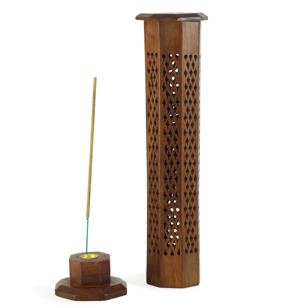 Incense Burner Wooden Decorative Tower Etsy