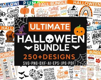 Halloween Mega Bundle: 250+ Designs, Heather Roberts Art - Halloween, Herbst, Thanksgiving SVGs - Cricut, Silhouette Cut Files