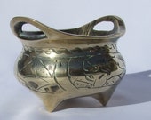 Antique Chinese Engraved Bronze Censer Incense Burner Circa 1890 Dog of Foo Apocryphal Xuande Seal Mark