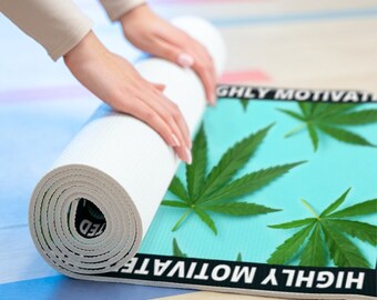 Cannabis Yoga Mat-5 Options/Highly Motivated Cannabis Foam Yoga Mat/Cannabis Gift