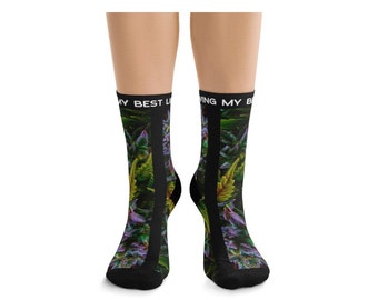 Calcetines de Cannabis- Vivir Mi Mejor Vida Calcetines de Cannabis