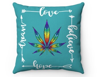 Cannabis Pillow 3 Color Options-Marijuana Pillow/Cannabis Decor/Marijuana Decor/Cannabis Gift/Marijuana Gift