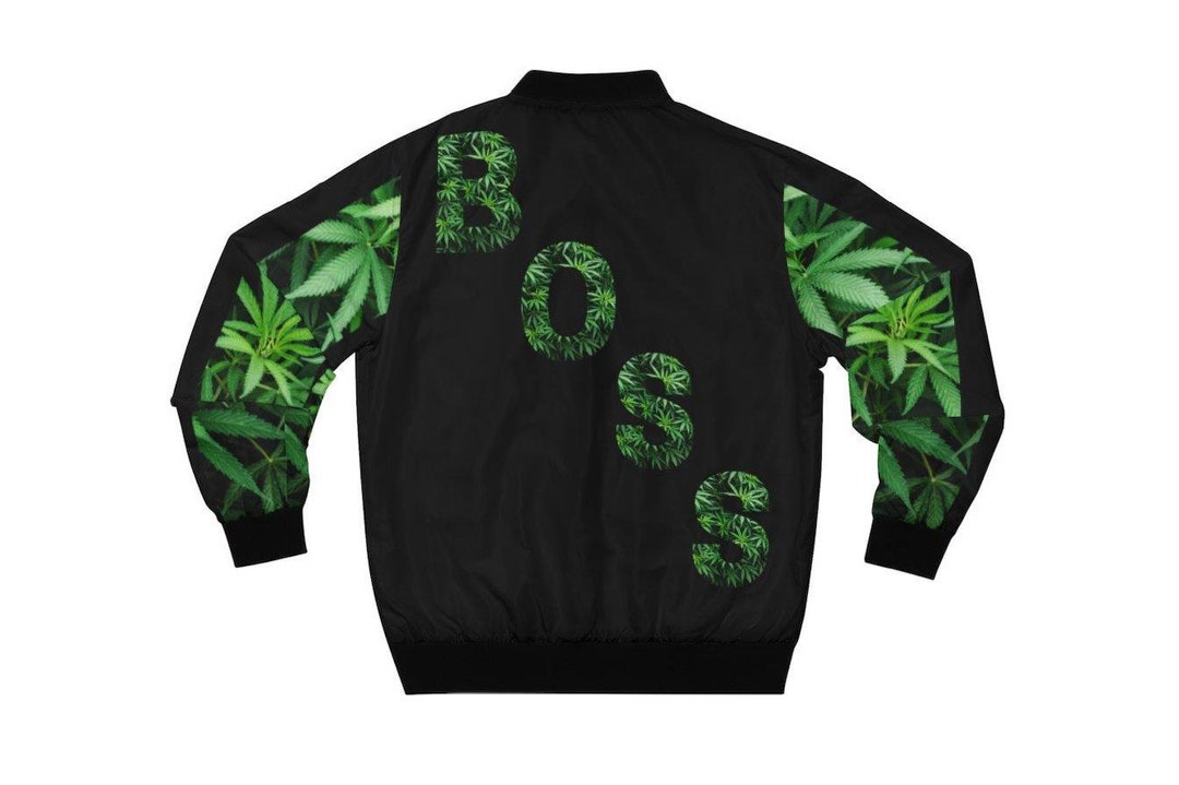 Cannabis Bomber Jacket Cannabis Boss Bomber Jacket Etsy