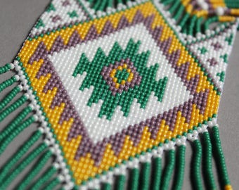 Collar Gerdan, cuentas geométricas ucranianas, estilo bohemio
