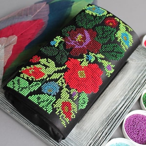 Bolsos de mano étnicos ucranianos, bolso de mano bordado, bolso de mano de lujo para mujer, bolso de mano boho, bolso de mano de noche, bolso de mano con cuentas negras, bolso de flores