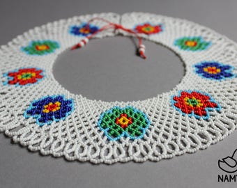 Ukrainian traditional necklace Beaded collar necklace Beaded necklace Seed bead necklace Silyanka Gerdan Colorful necklace Boho necklace