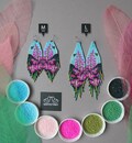 Fireweed Alaska Mountain Landscape Beaded Earrings: Floral Wildflower Beadwork