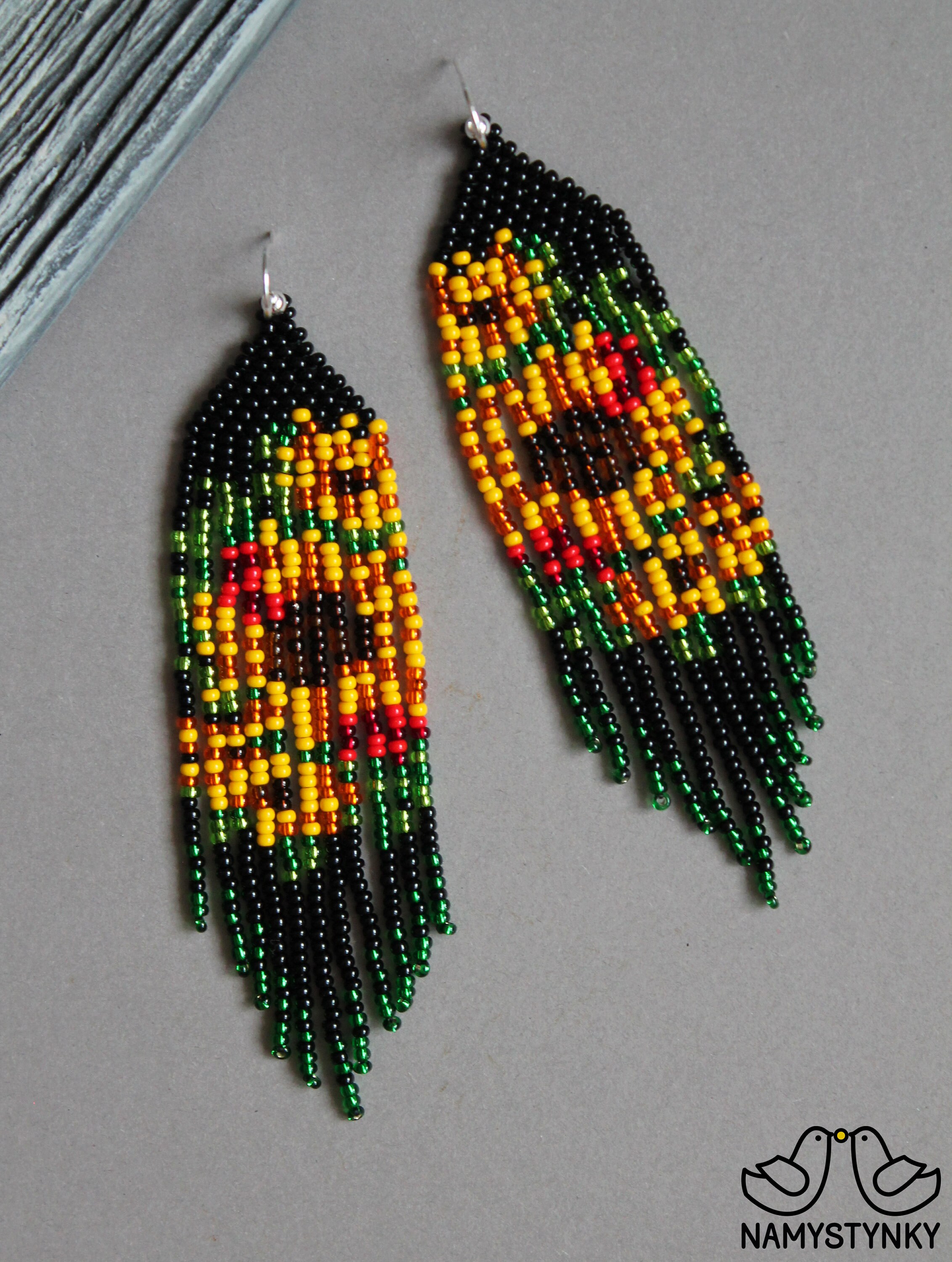 Sunflowers Earrings Beaded Dangle Earrings Yellow Flowers Etsy