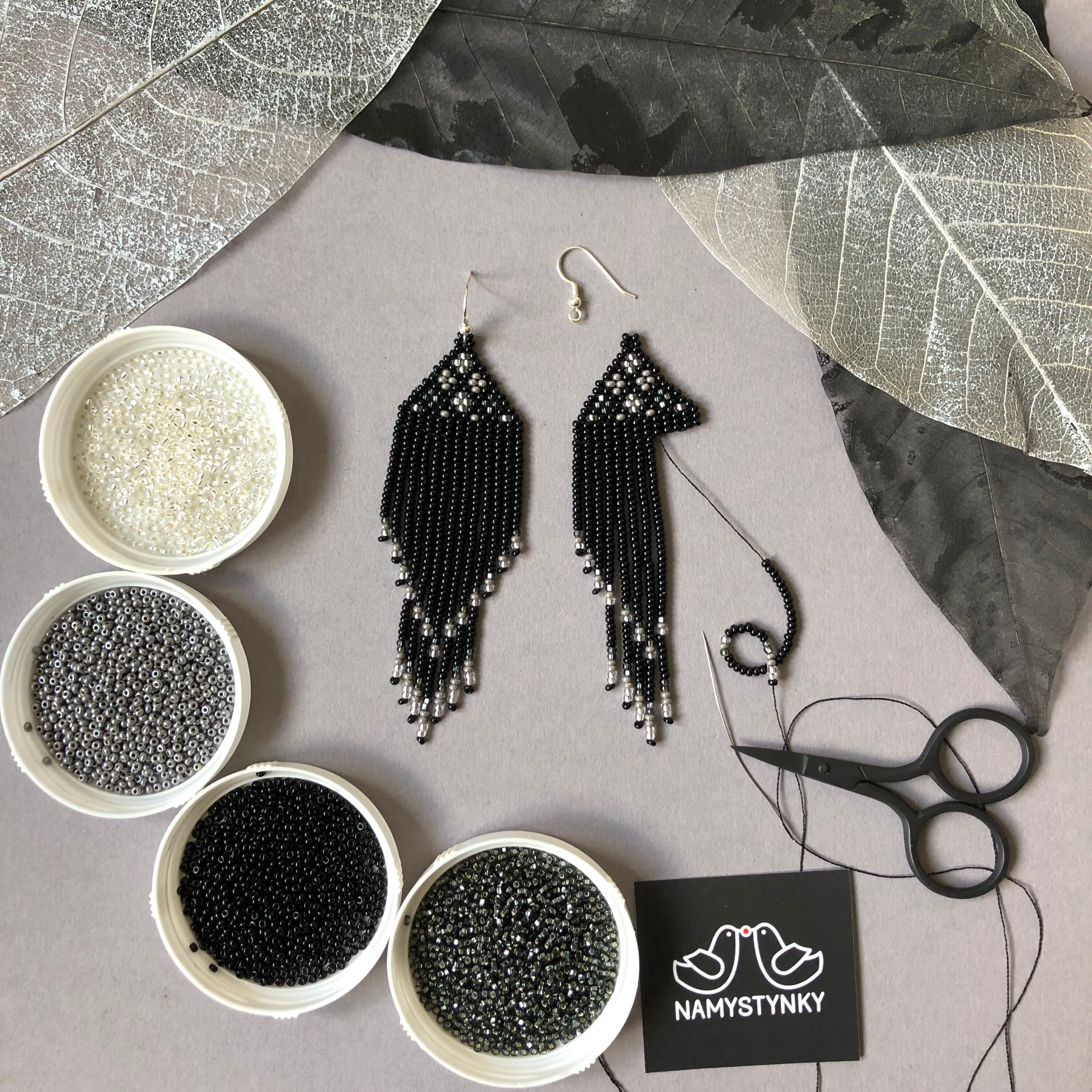 Black Evening Earrings Black Chandelier Earrings Beaded | Etsy