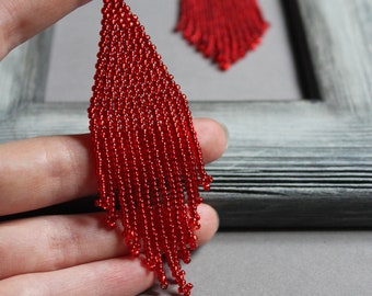 Orecchini Pendenti "Camelia" Rossi Con Goccia Cristallo - Foto 12